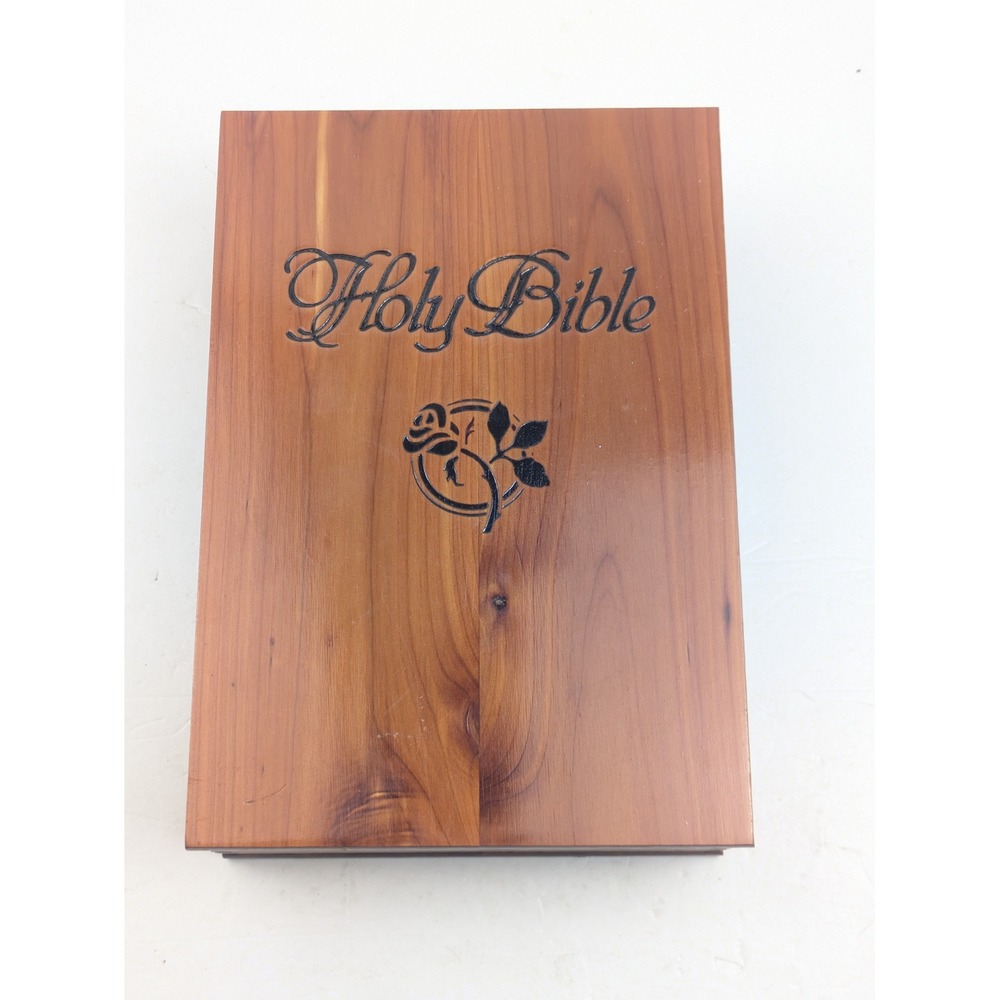 Holy Bible Remembrance Edition in‎ Wooden Keepsake Case  Sympathy Gift